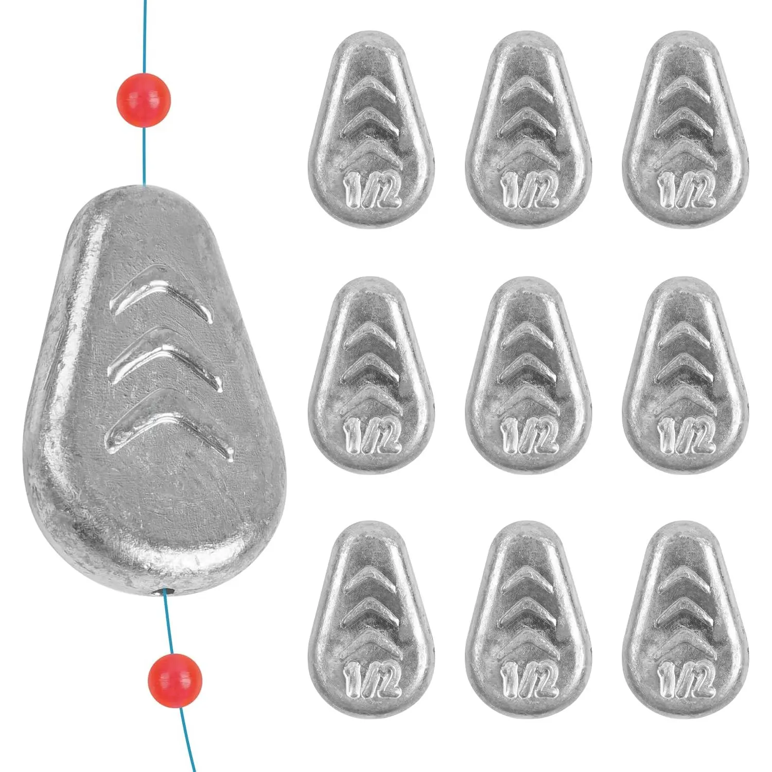 No Roll Sinker Fishing Weights Sinkers, Catfish Sinkers Flat Inline Sinkers Weights No Snag Slip Sinkers Saltwater Surf Fishing Weights Gear Tackle Fishing Weights Sinkers for Catfishing Rigs