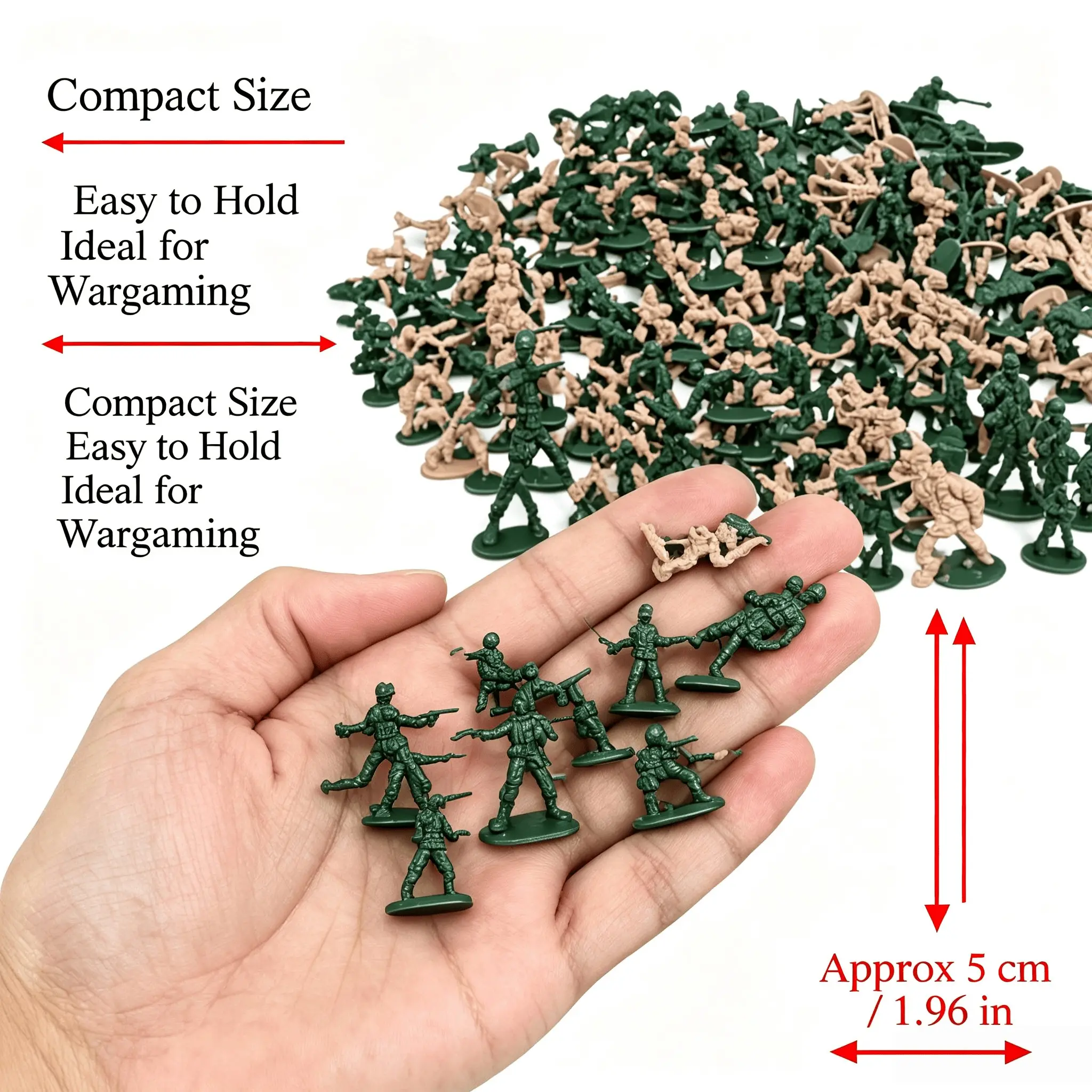 360pcs Mini Military Soldier Diorama Figures Set, 12 Poses PVC Micro Soldier Model, & Tan Miniature Military Figurines for Sand Table Scene Display