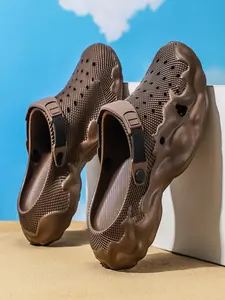 Men Lava Wavy Chunky Platform Fashion Summer Clogs Textured Non Slip EVA Summer Outdoor Beach Hole Sandals