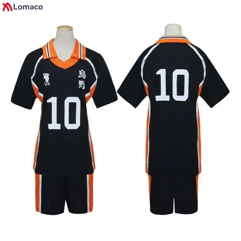 Anime Haikyu Karasuno High School Volleyball Club Cosplay Costume - Shoyo Hinata No.9, Kageyama Tobio Athletic Jersey Uniform for Cartoon Character-Themed Party Supplies for Anime Fans