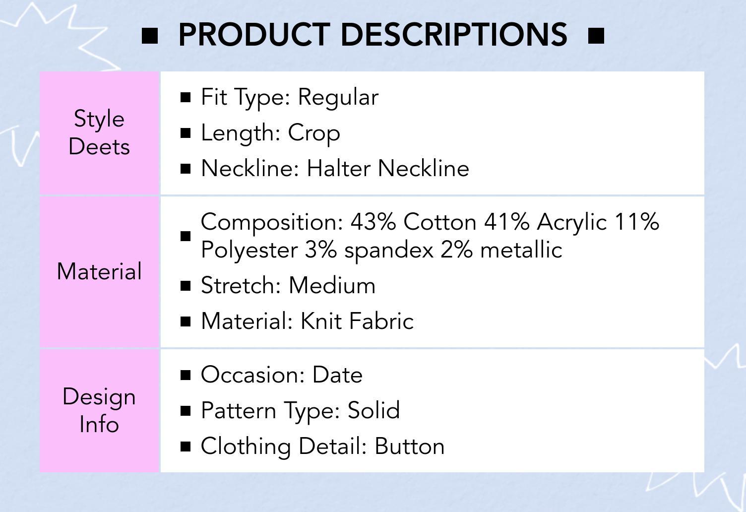 Cider [size 2-10] Knit Halter Neckline Check Button Crop Top