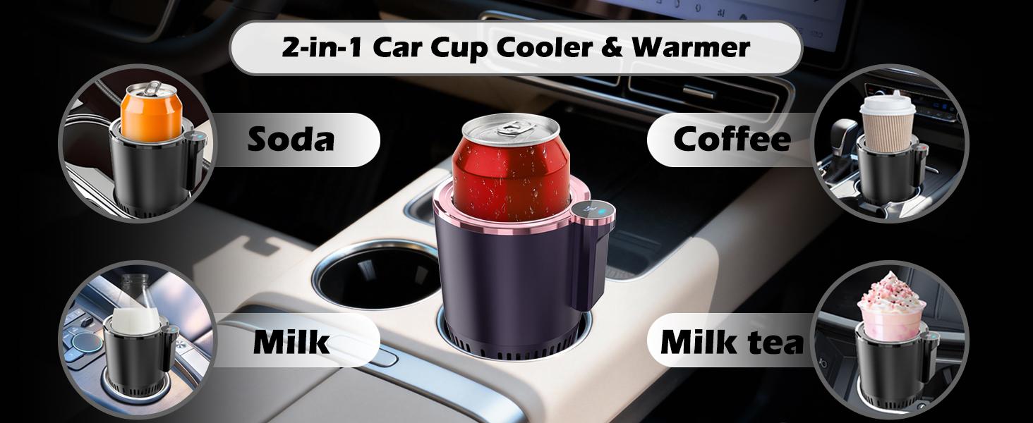 Portable 2 in 1 Smart Car Cup Cooler & Warmer – Chill or Heat Your Drink on the Go – Digital Display| Fits Mugs, Tumblers & Bottles – Perfect for Road Trips, Daily Commute & Office Desk