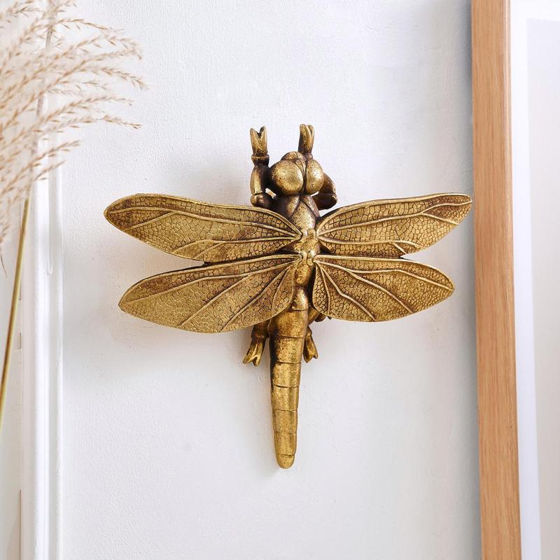 Creative Resin Dragonfly Wall Mounted Hook, Wall Mounted Hanger, Creative Dragonfly Wall Decor, Wall Hanging Decor for Home Living Room Bedroom, Shelves, Decoration