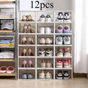Shoe box Magnetic door Storage box Shoe cabinet Shoes Acrylic shoe rack Folding shoes