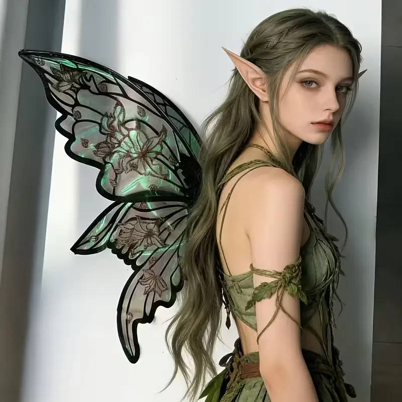 Beautiful Fairy Wing Role-Playing Butterfly Halloween Party Organza Sprite Wings, Back Decoration, Cosplay Costume Accessory