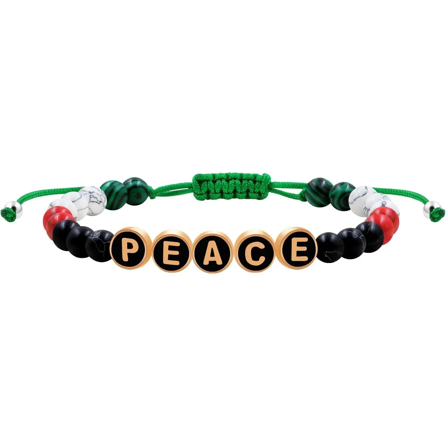 Palestinian Flag Bracelet, Palestinian Beaded Bracelets, Adjustable Stretch Wristband Peace Palestine Wrist Band Souvenir  for Men Women