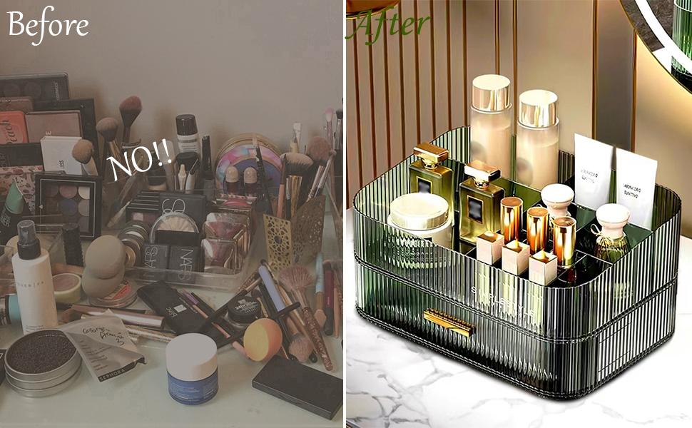 Stackable Drawers Makeup Organizer for Bathroom Vanity Desk and Dresser Countertops Ideal for Cosmetics Skincare Lipsticks Nail Care Green Stackable Drawers Makeup Organizer for Bathroom Vanity Desk and Dresser Countertops Ideal for Cosmetics Skincare Lipsticks Nail Care Green