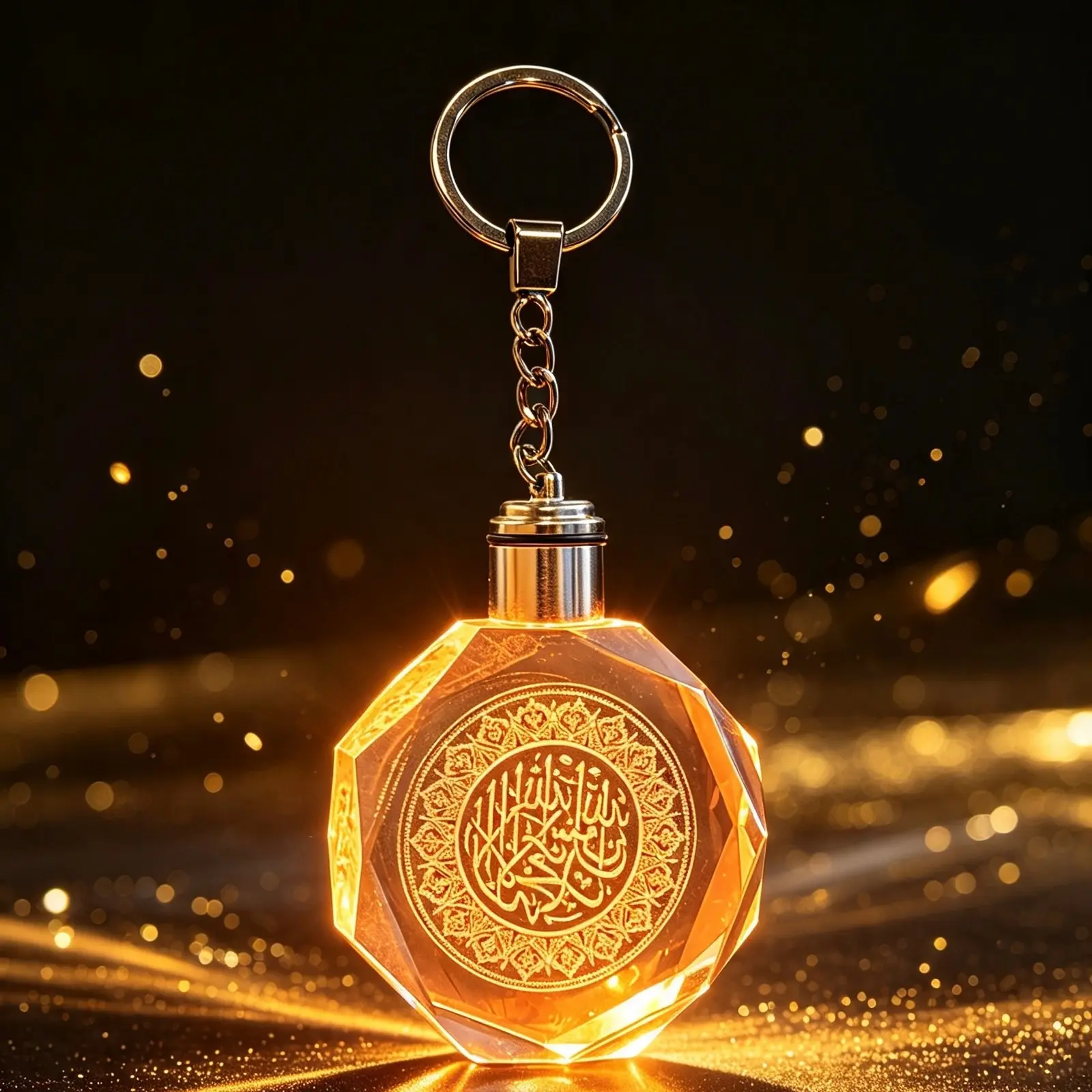 Allah 3D & Rassoul 3D Backlit Embroidering Alloy Keychain with Lighter - 2-Pack Basic Fashion Accessory, Lightweight, Led Light, Ideal for Everyday Use, Multipack