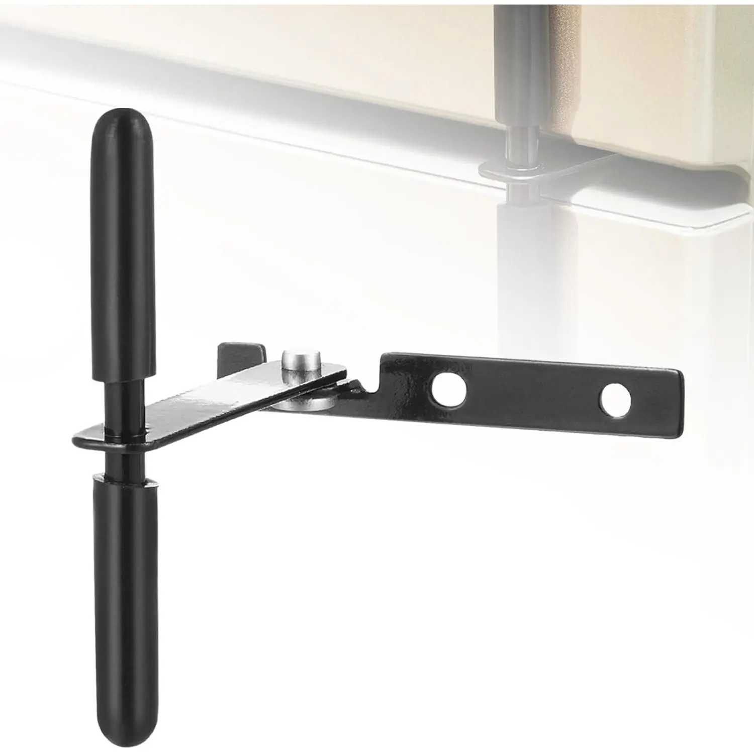 1 count RV Refrigerator Door Latch Fridge Lock /16" Hole Spacing Furniture  Hardware Keeps Fridge Shut While Traveling (Standard,Black)