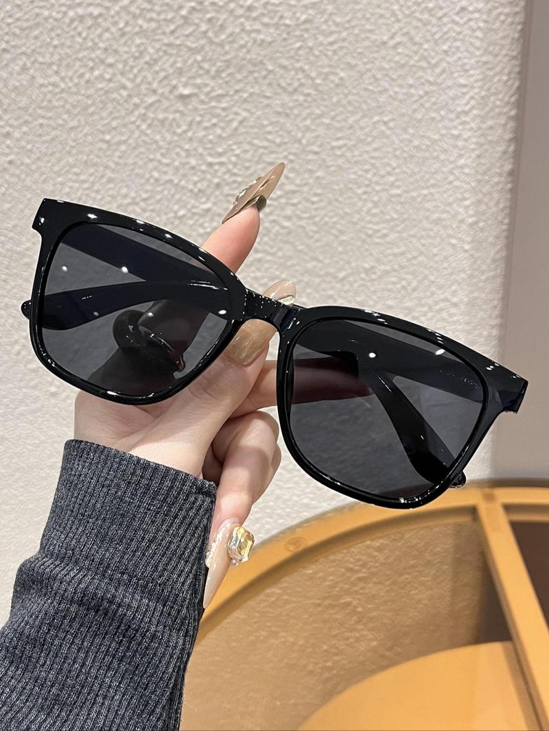 Unisex Vintage Square Frame Tinted Lenses Sunglasses, Modern Accessories for Men, Trendy Casual Leopard Print Sunglasses for Everyday Use, Fashionable Versatile Accessories for Outdoor Activities, Lightweight Durable Sunglasses