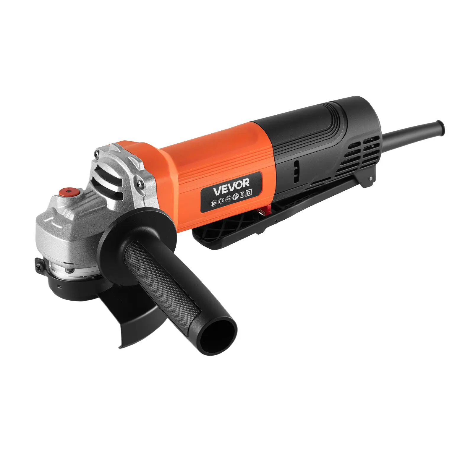 VEVOR 1000W High Power Corded Angle Grinder Single Unit, 4.5" 8A 12000 RPM 4.4 lbs Electric Tool with Left/Right 230° Adjustable Dust Guard, Rubber Grip, 2-Position Side Handle for Tile Grinding/Cutting, Rust Removal (Disc Not Included)