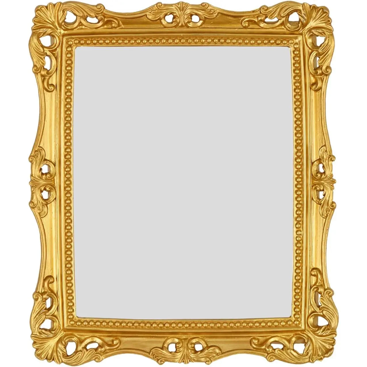 OIGUMR Square Wall Mirror Vintage Mirror Gold Mirror 11.8x9.8 inch