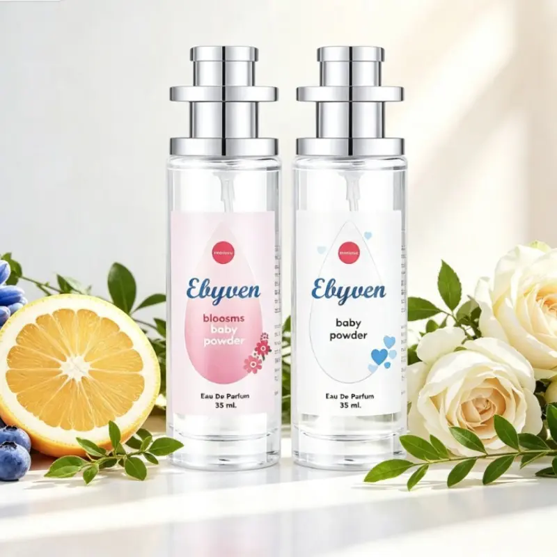Ebyven Women's 2-Piece Baby Powder Perfume Set, Long-Lasting Floral Vanilla Scent, Travel Mini Gift, Perfect Birthday Present, Persistent Fragrance