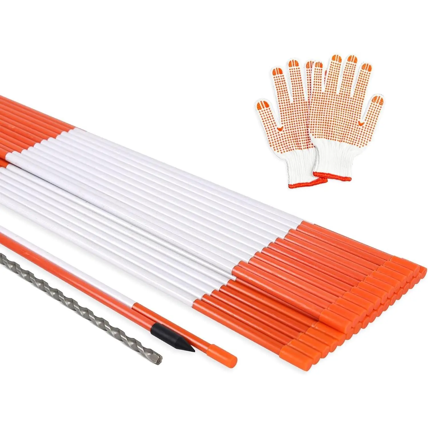 30 Pack 48 Inch Fiberglass Reflective Driveway Markers Snow Stakes