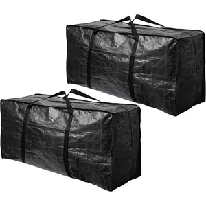 68.5 GAL 2 Pack XXL Jumbo Extra Large Heavy Duty Stronger Handles Storage Bags Moving Totes Zippered Reusable Wrap Around Handle Storage Totes