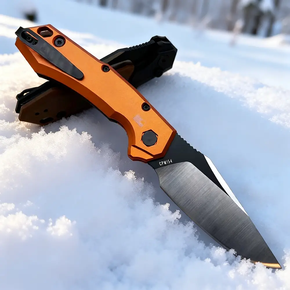 Everyday Carry Essential KS7851 Launch 19 CPM-154 Steel Aluminum G10 Handle EDC Knife for Mail Slice, Rope Cut, Trail Snack, Workshop Fix, Quick Access, Pocket Clip, One-Hand Open, Flipper Action, Ambidextrous, Compact Carry