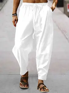 Men's linen pants, suitable for the back-to-school season, beach vacations and casual formal wear. The lightweight and breathable fabric, along with the loose design, makes them perfect for outdoor activities in summer.