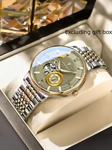 POEDAGAR Top Luxury Men's Watch Light Air Tourbillon Automatic Men's Watch Mechanical Stainless Steel Men's Watch Clock Skeleton Watches