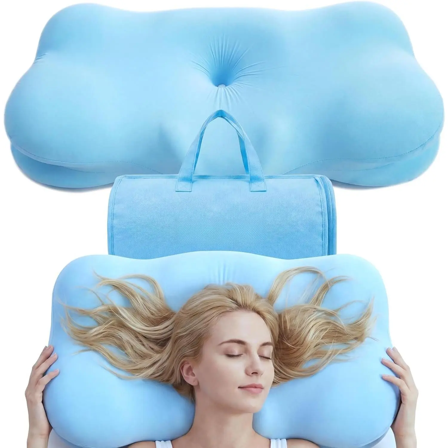 Cloud  Pillow for Sleep ,  Memory    Alignment Support for Side,  &  Sleepers |   and  Comfort | Breathable Non-Flattening Design
