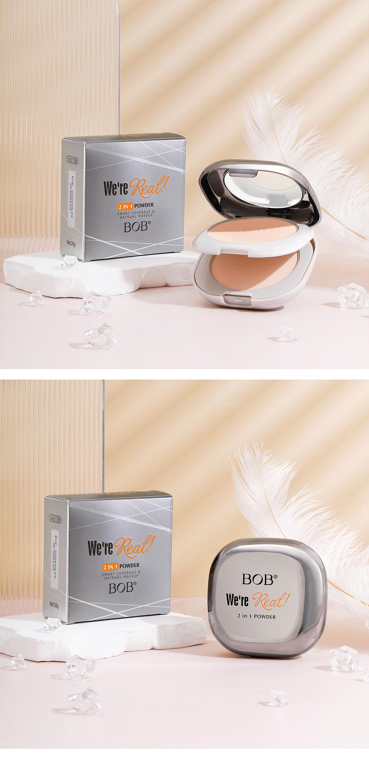 2-in-1 Matte Pressed Powder – Oil Control, Long-Lasting & Full Coverage| Wet & Dry Use, Setting & Touch-Up, Brightening Smooth Finish