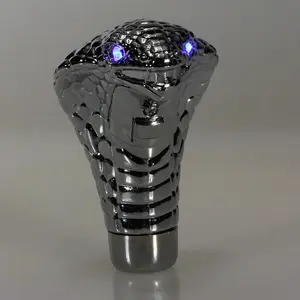 Universal Cobra Snake Gear Shift Knob Chrome LED Light Manual Car Shifter