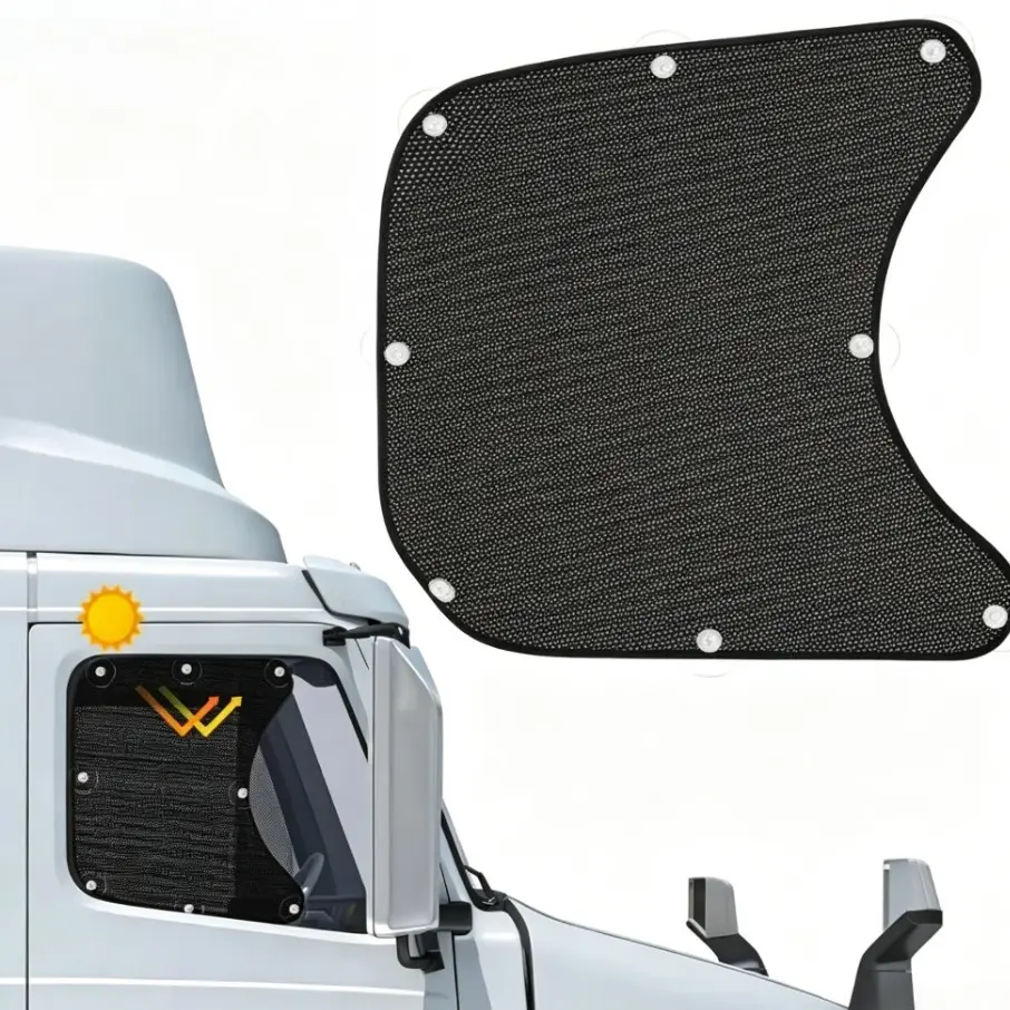 Large Side Window Sunshade for Semi-Trucks, 24x22 Inches, UV Protection, Ideal for Freightliner Cascadia, Volvo Vnl, Summer Driving Gear, Truck Window Shades