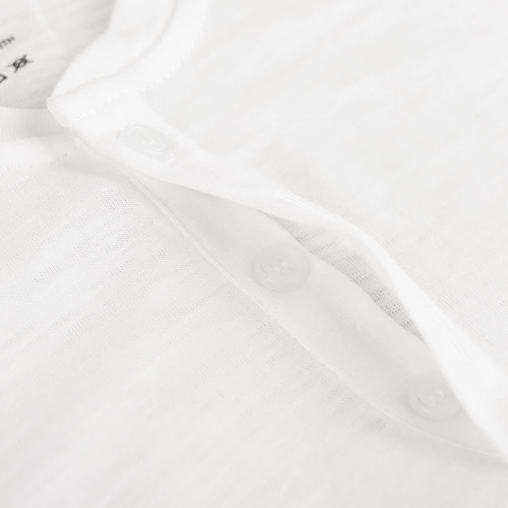 Mens Cotton Muscle Slim Fitted Sport Henley T-Shirt with Button