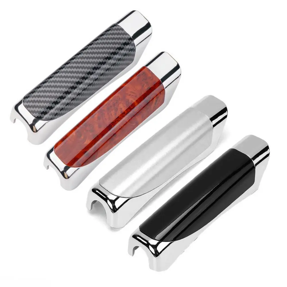 Hot Carbon Fiber Wood Grain Handbrake Cover, Anti-Slip Durable Auto Handbrake Decor Protector, Easy Install Trim Accessory For Standard Handbrake Handles Daily Commute Road Trip Car Interior Modification