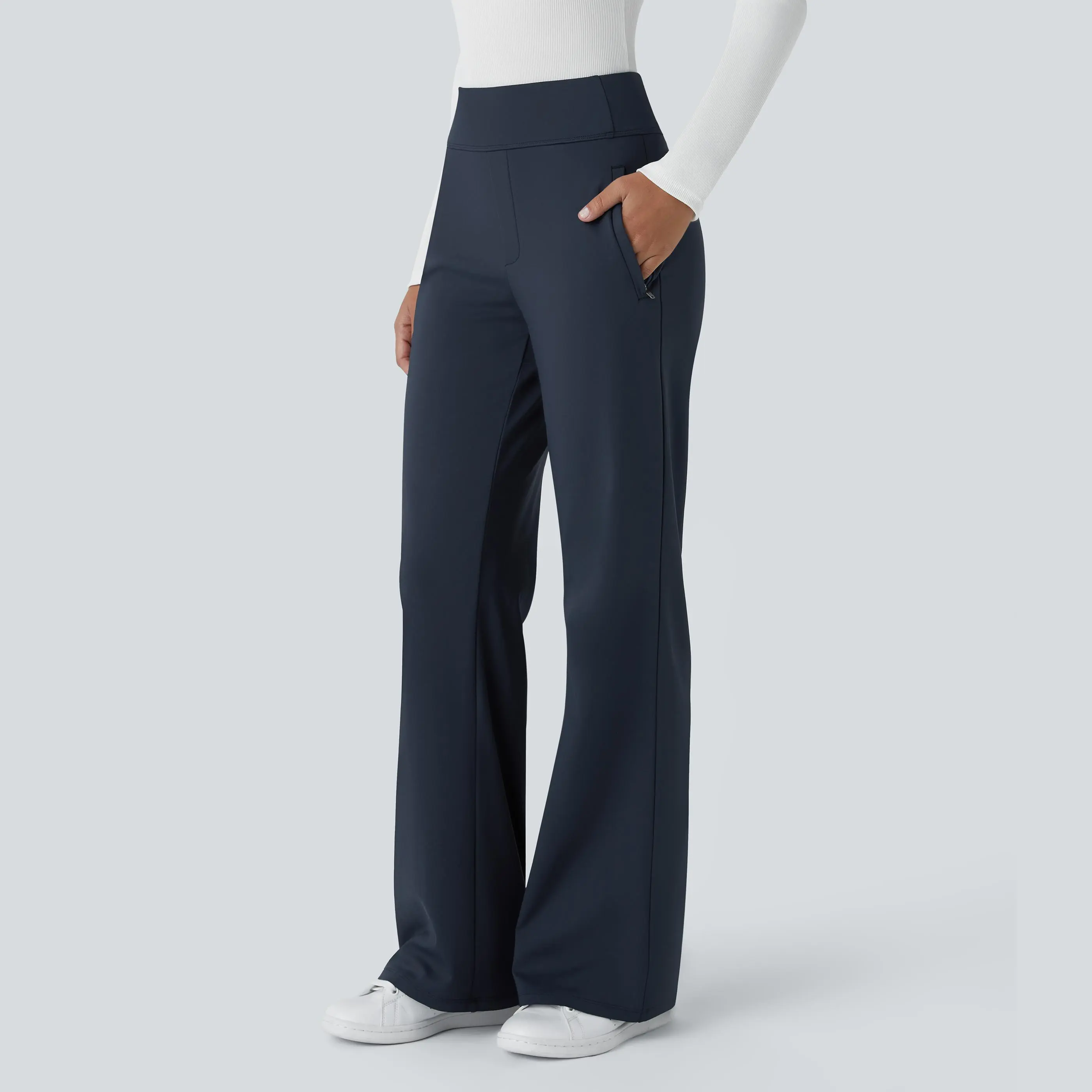 Halara Flex™ DayStretch Mid Rise Side Zipper Pocket Work Flare Pants Halara Flex™ DayStretch Mid Rise Side Zipper Pocket Work Flare Pants