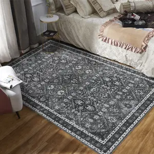 Ultra Soft Collapsible Runner Rug with North African Trellis Design, Machine Washable Low Pile Carpet, Anti-Slip Backing & Non-Shedding Surface, Ideal Decor Mat for Entryway, Kitchen, Hallway, Living Room, Bedroom