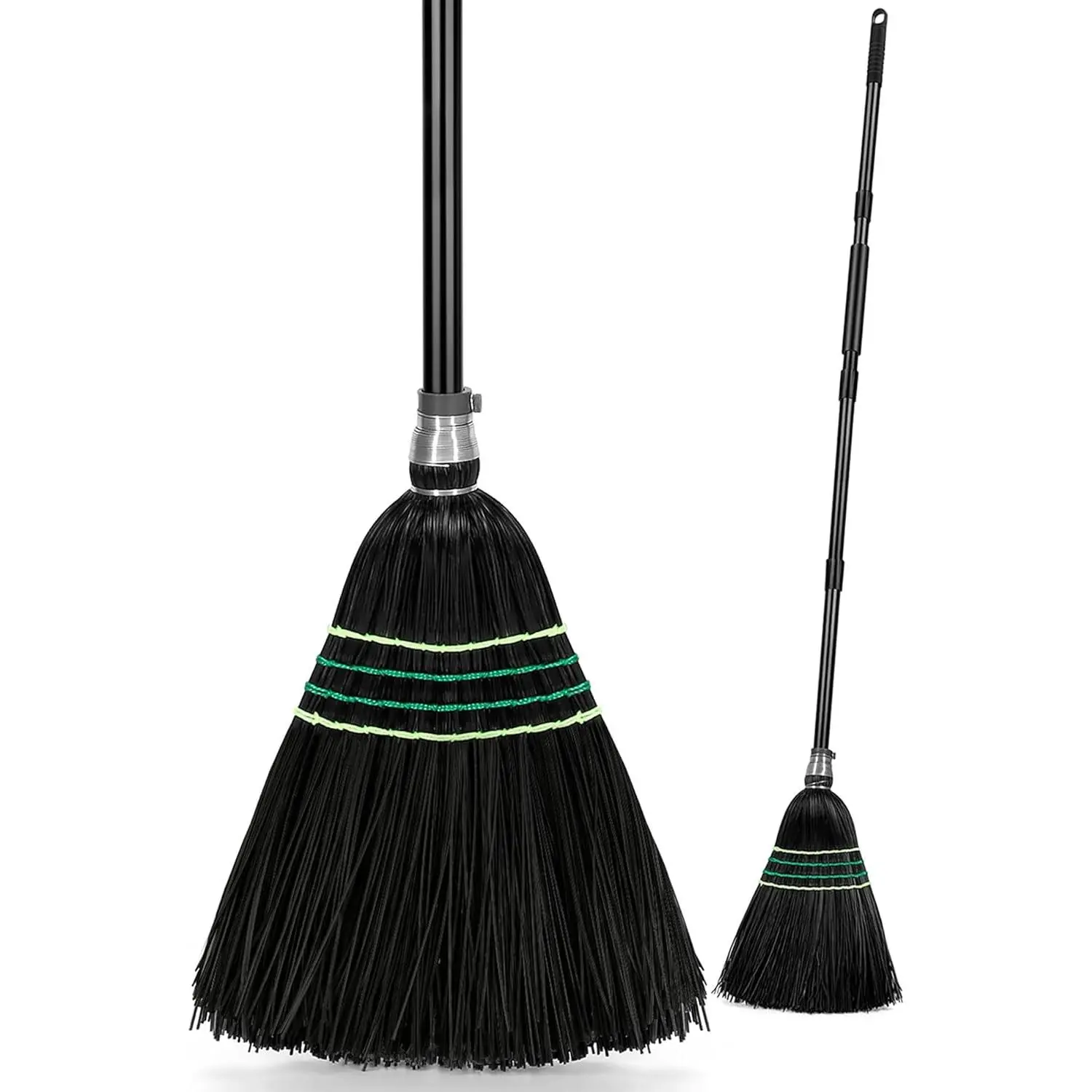 Heavy-Duty Outdoor Broom with Stiff Bristles, 60 Inch Long Handle, Large Commercial Broom for Sweeping Garage Yard Patio Commercial Industrial Outdoor Areas