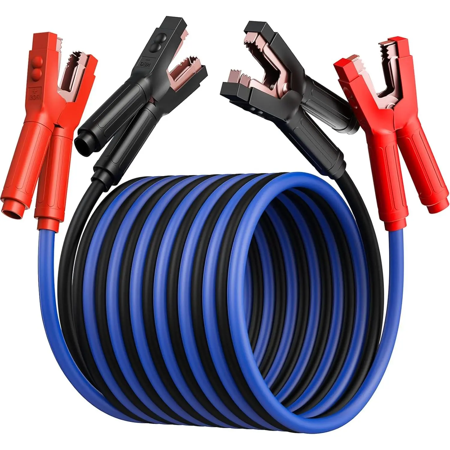 Heavy Duty Jumper Cables, 0 Gauge 30 Feet 1000Amp Automotive Booster Cables for 12V & 24V Cars, SUVs and Trucks, Jumper Cables Kit with Carry Bag (0AWG x 30Ft)
