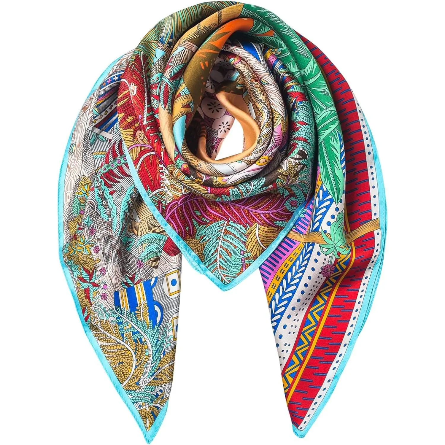 100% Mulberry Silk Square Scarf 35 Inch Lightweight Headscarf with Gift Packing - Soft Smooth Naturally Glossy, All-Season Multi-Functional Ideal GiftGift