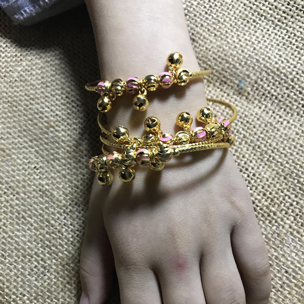 4pcs Baby Bangles Heart  Dubai Gold Color Bangles Kids Bracelet Luxury Bracelet Dubai Bangles Child Jewelry Birthday Present