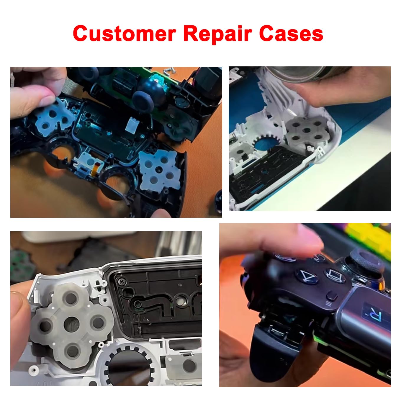1 Set  Conductive Rubber Pads Replacement for  5 PS5 Controller Parts for BDM-010 DualSense 5 L1 R1 L2 R2 Adhesive Button Changing Keypad Repair Replacement Part Tool Kit(1.0)