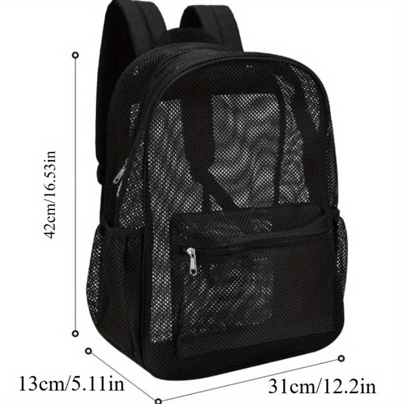 1pc Large Capacity Mesh Backpack - Durable Double-Shoulder Travel Bag with High Load-Bearing, Breathable Design, Simple Beach Bag for Outdoor Adventures and Daily Commute