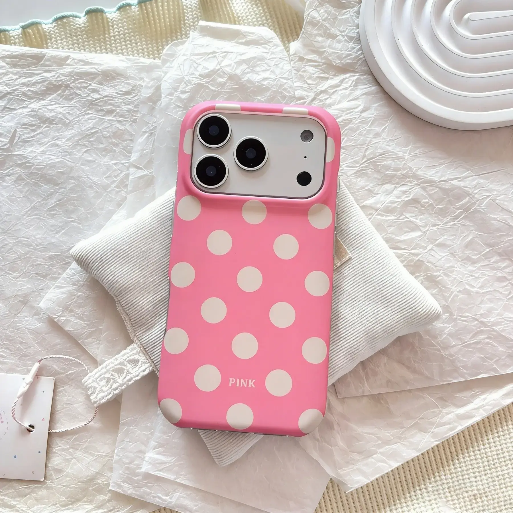 Women's Fashionable Smartphone Case - Simple Wave Dot Design, Protective Accessory for iPhone 17 Pro Max,16 Plus,15,14,13,12,11,XR,XS, Compatible with Cellphone & Handheld Devices Accessories
