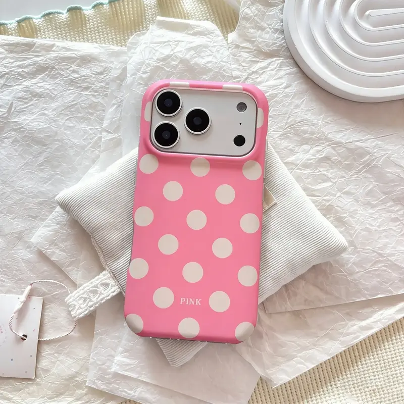 Women's Chic Wave Dots Smartphone Case - Protective Cover, Phone Accessories for Women, Compatible with iPhone 17 Pro Max,16 Plus,15,14,13,12,11,XR,XS Mobile Accessories