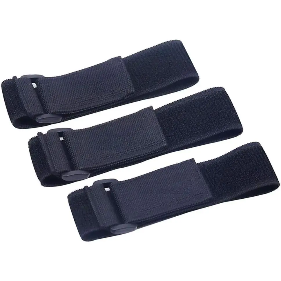 3 Packs Elastic Hook and Loop Cinch Straps for  Visor Glasses Holder,  Adjustable Storage Strap Extension Cord Wrap Magic Securing Organizer for Camping Gear, Yoga Mat,  Pad Strap