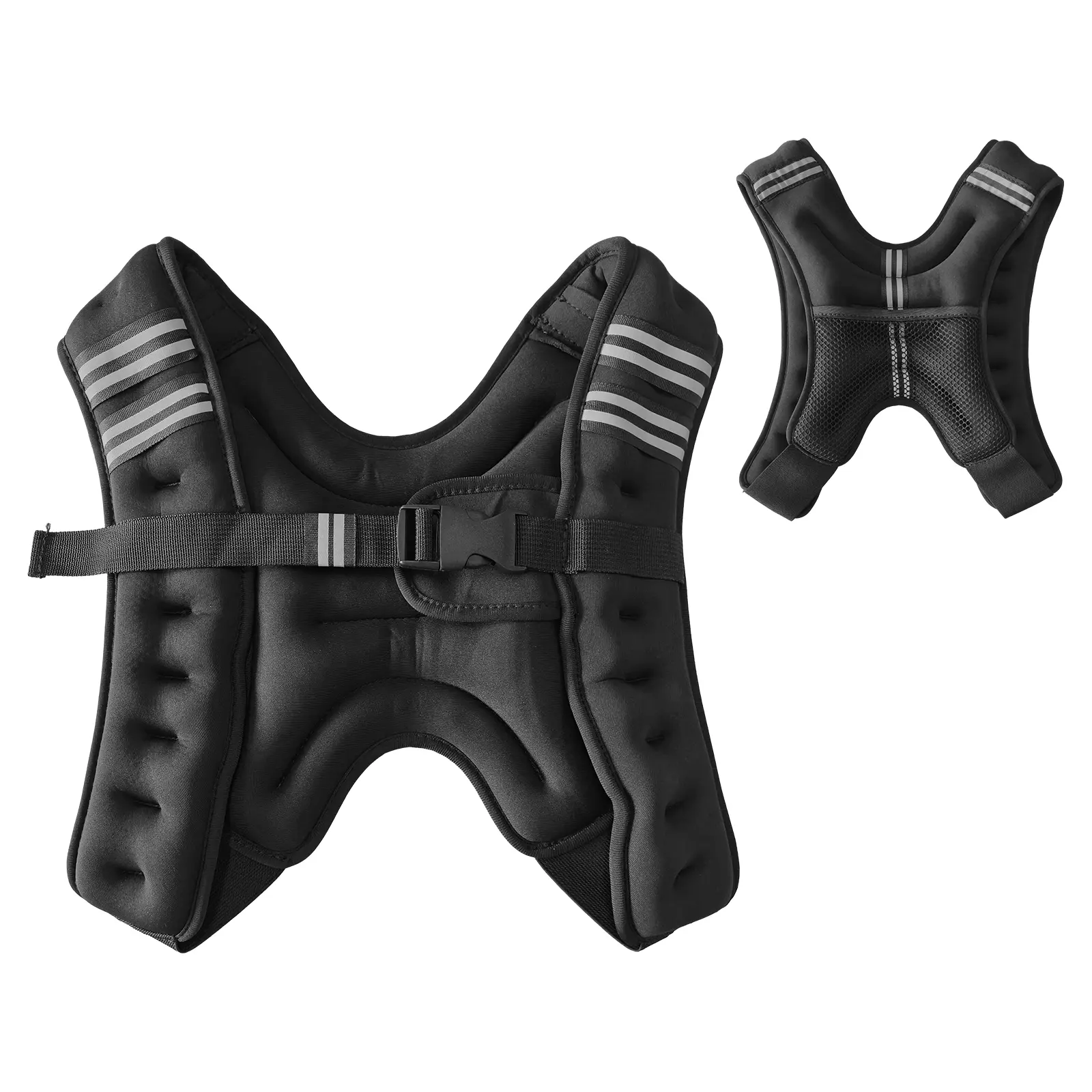 Breathable Adjustable Weighted Vest 12/16/20/25/30LB for Men & Women, Neoprene Training Vest with Reflective Strips & Mesh Pocket for Running, Gym and Home Fitness