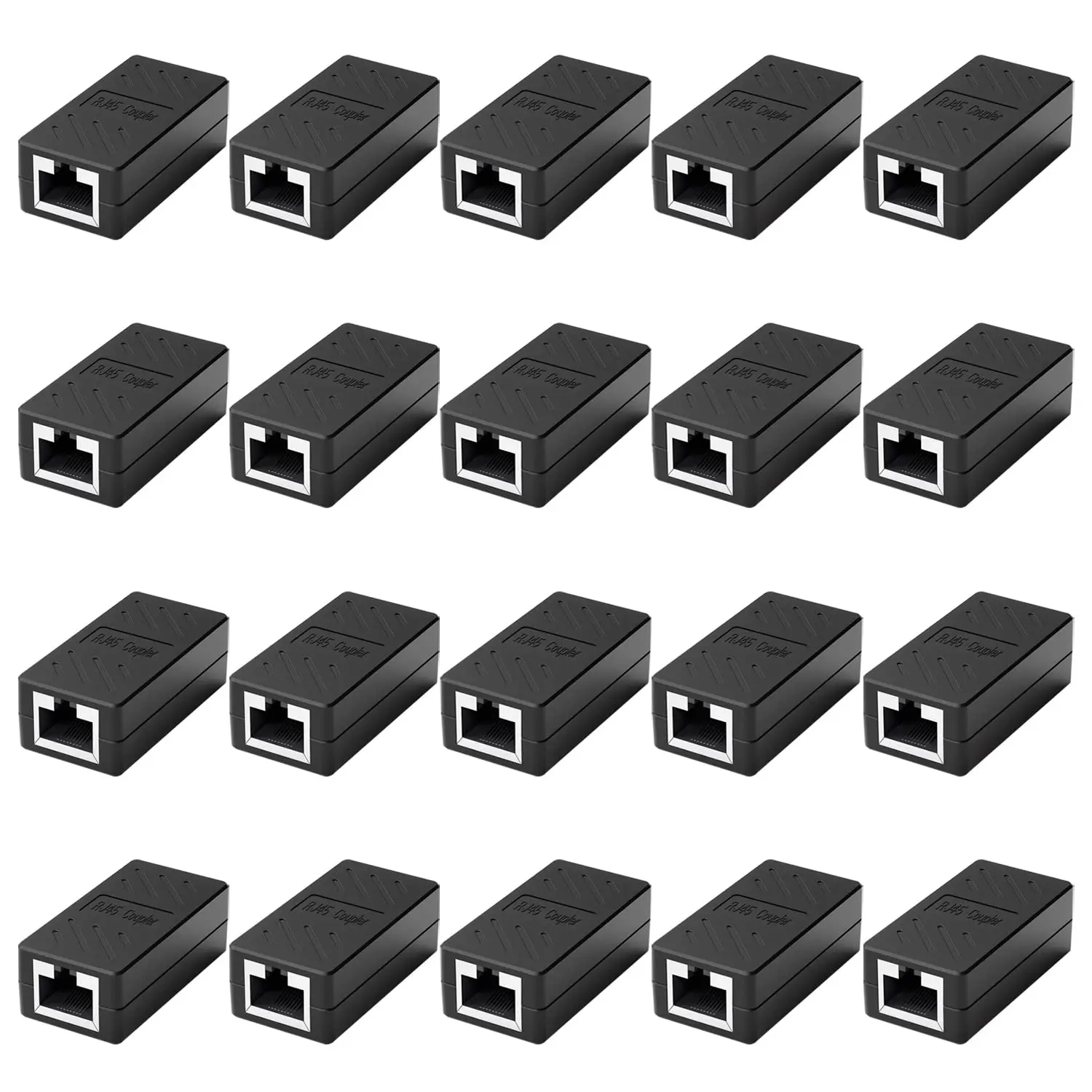 RJ45 Inline Coupler,RJ45 Coupler, Network Coupler, for Cat7/Cat6/Cat5e/cat5 Ethernet  Extender Connector - Female to Female, Black 10 Pack