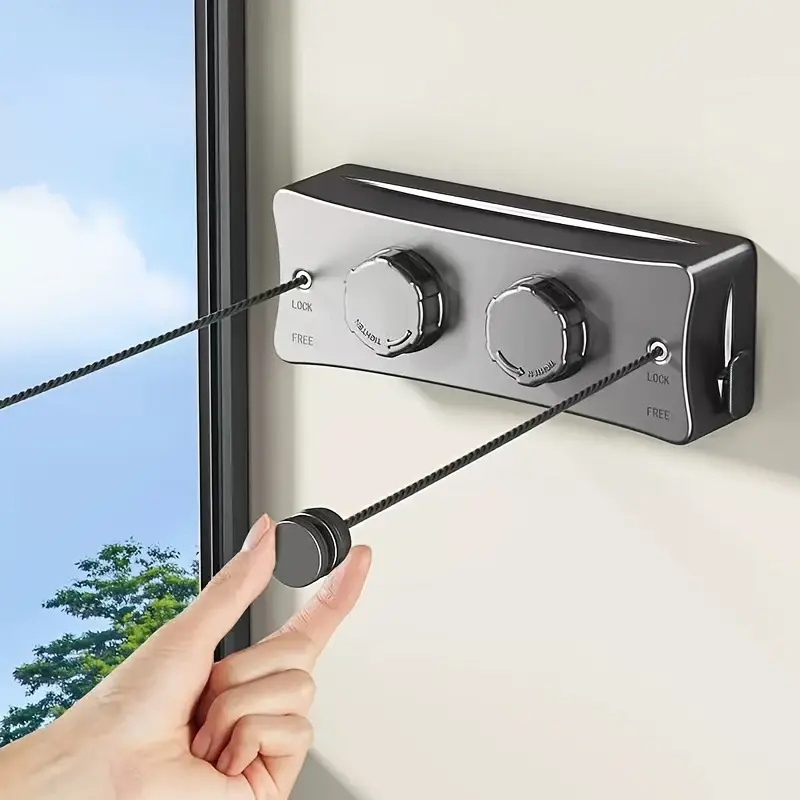 This stainless steel clothesline is retractable and can be used both indoors and outdoors. No drilling is required for installation, and it can extend up to 5.1 meters, making it ideal for drying clothes.