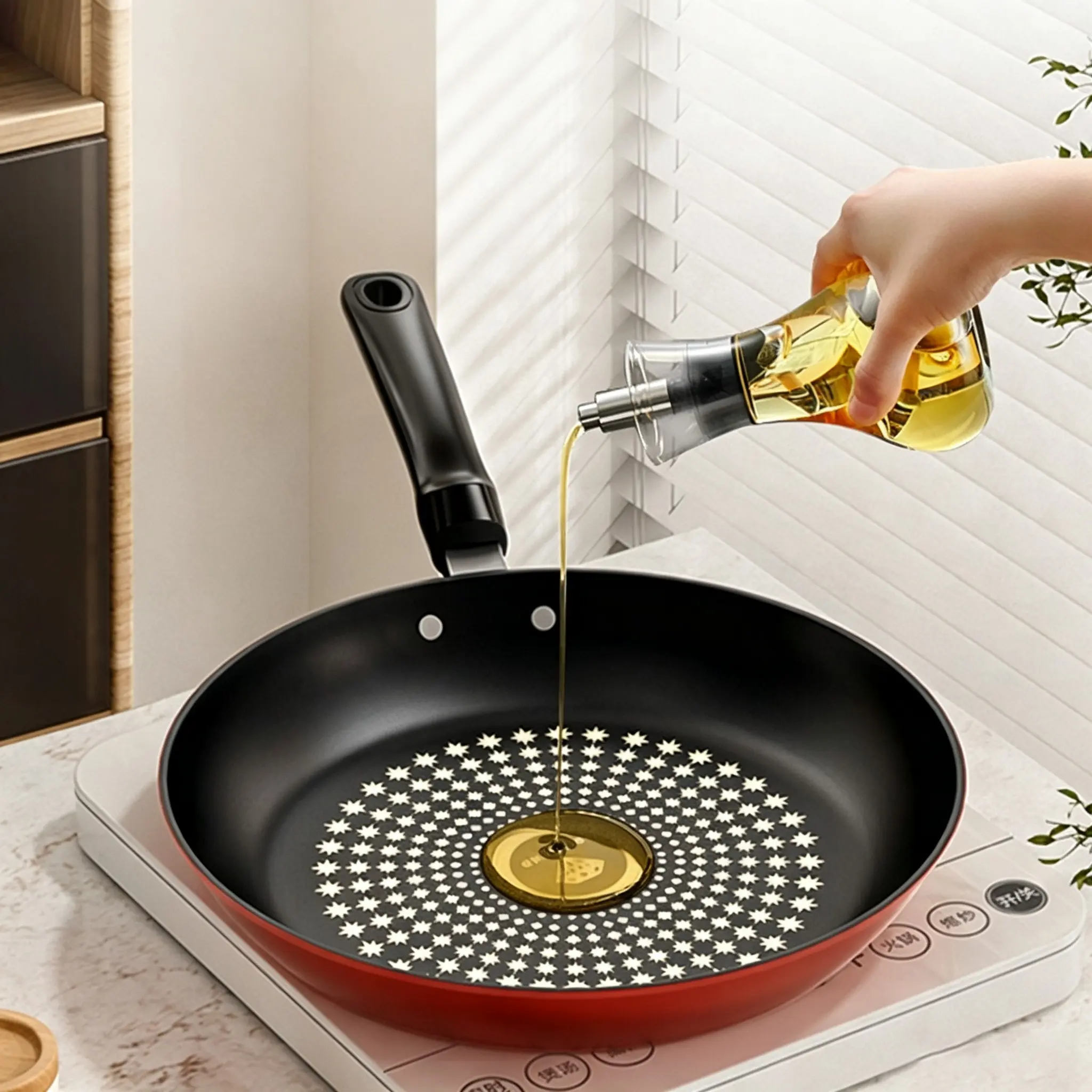 Nonstick Frying Pan with Diamond Coating, Flat Skillet for Steak, Omelette, Pancakes, Bacon, Ideal for Kitchen Cooking, Cookware Frying Pan