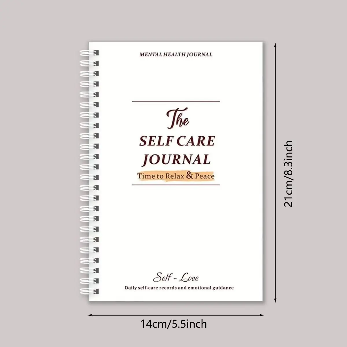 Self-Care Journal Notebook, Coil Bound, Mental Health Tracking, Daily Emotion Management, 100 Pages, Self-Love Diary