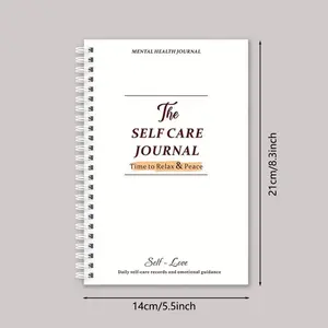 Self-Care Journal Notebook, Coil Bound, Mental Health Tracking, Daily Emotion Management, 100 Pages, Self-Love Diary