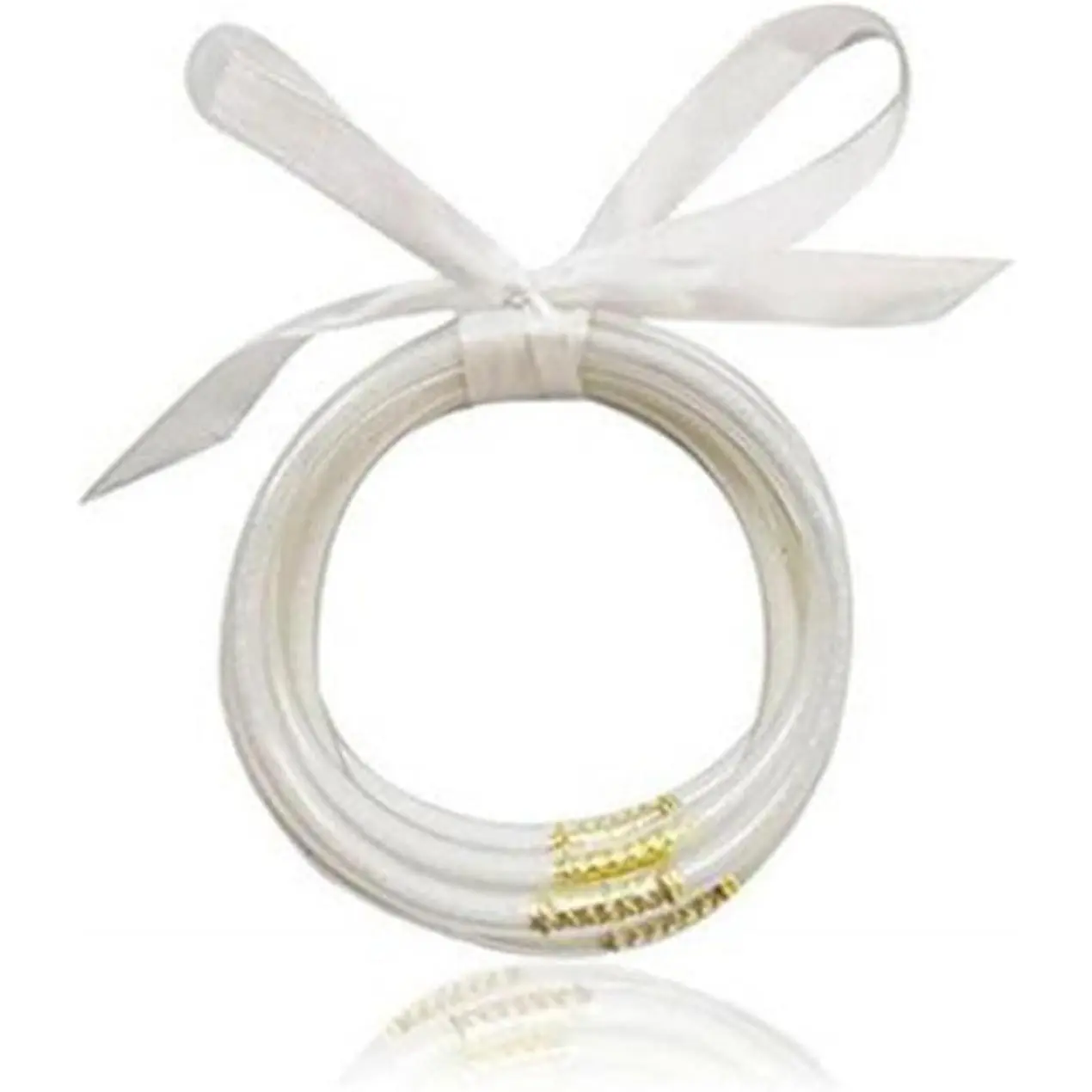 Women's Soft Silicone Bangle Bracelet Set - Layered, Multiple Stackable Geometric Round Glitter Jewelry, Birthday Gift