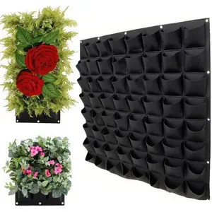 1PC Use this vertical wall mounted planting bag to plant your own garden, felt planting bag, seedling growth bag, plant cultivation container bag, indoor and outdoor background wall, green decoration wall, plant bag, balcony wall mounted planting bag
