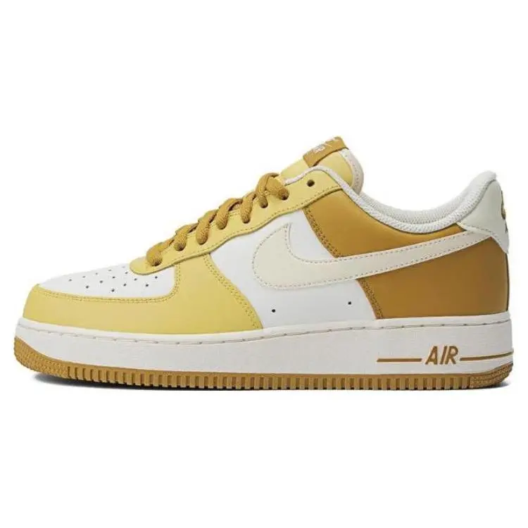 Nike Air Force 1 Low Top Sneakers for Men – Comfortable Yellow and White Verifiable, with credentials and supporting global authentication