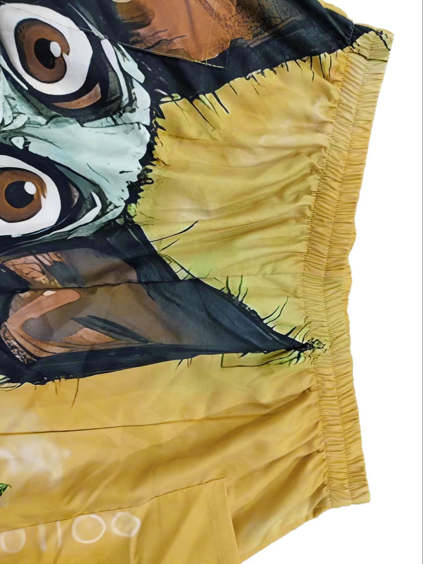 Plus Size Figure Print Pocket Elastic Waist Pants, Casual Comfy Trousers for Daily Wear, Women's Bottoms for Summer, Bohemian Trousers