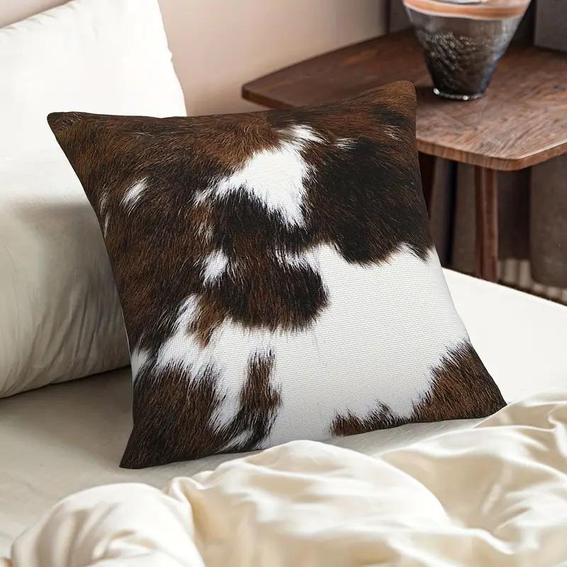 Cow Print Cushion Cover without Filler, 2 Counts Throw Pillowcase for Bedroom Living Room Sofa Couch Bed